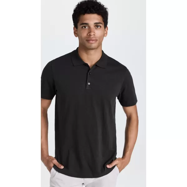 Theory Mens Bron Cosmos Slub Cotton PoloBlack