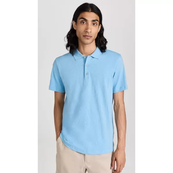 Theory Mens Bron Cosmos Slub Cotton PoloPowder Blue