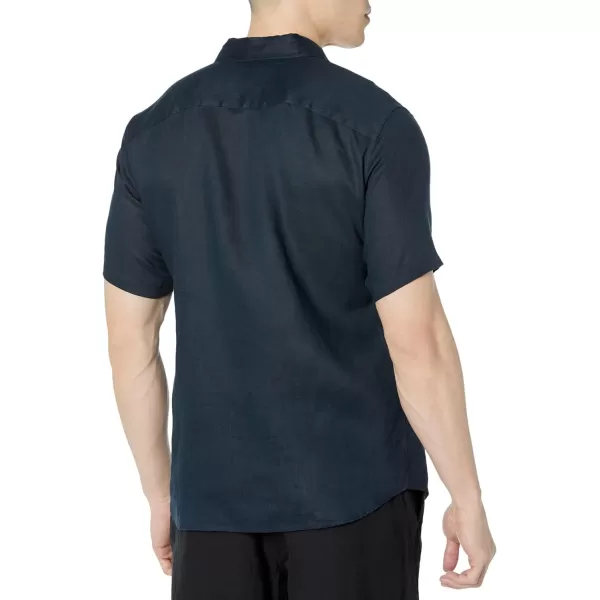 Theory Mens Irving Short Sleeve Oe in Relaxed LinenBaltic