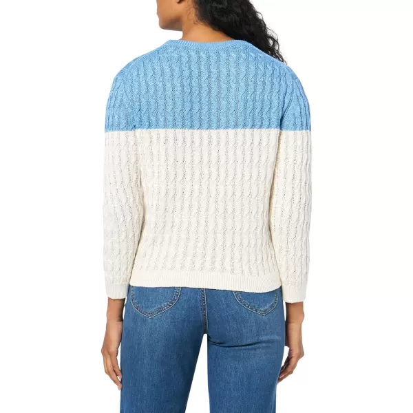 Theory Womens Color Block Pullover SweaterPowder BlueBone