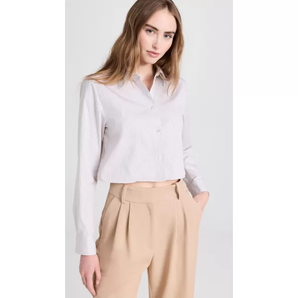 Theory Womens Crop Classic ShirtSand Multi