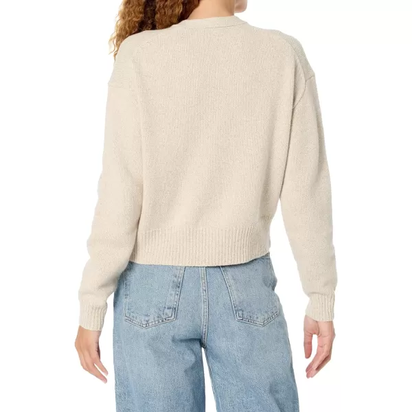 Theory Womens Cropped LongSleeve CardiganBeige Mouline