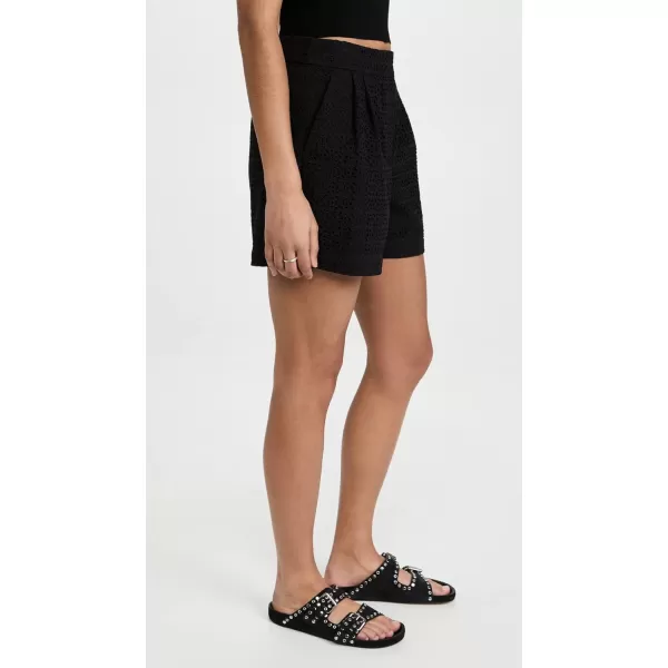 Theory Womens Eyelet Pleat ShortsBlack