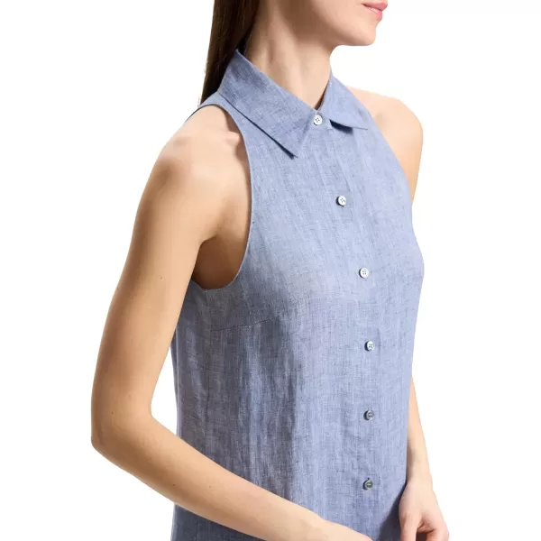 Theory Womens Halter Neck Shirt DressChambray