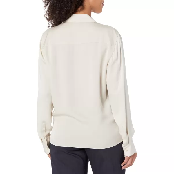 Theory Womens Ls Wrap BlouseSand