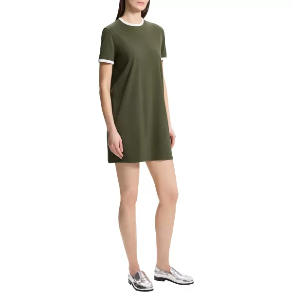 Theory Womens Ringer Tee DressDark OliveWhite