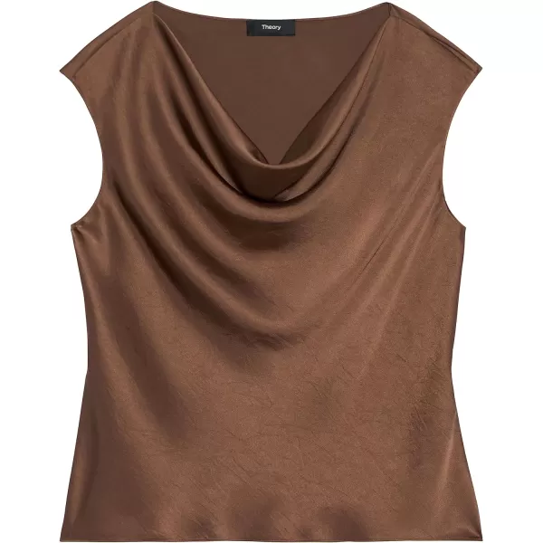 Theory Womens Short Sleeve Cowl TopPecan