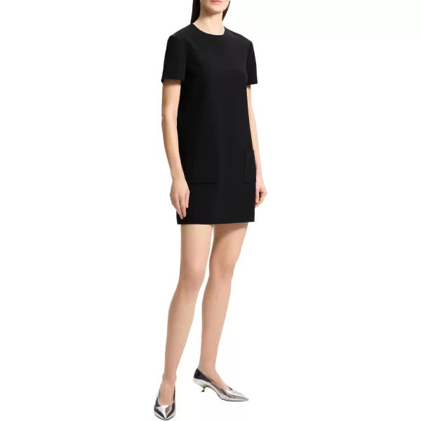 Theory Womens Short Sleeve Pocket Shift DressBlack