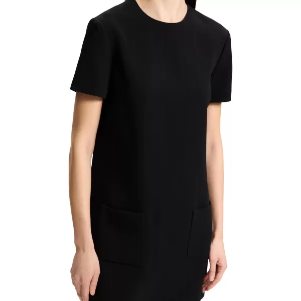 Theory Womens Short Sleeve Pocket Shift DressBlack