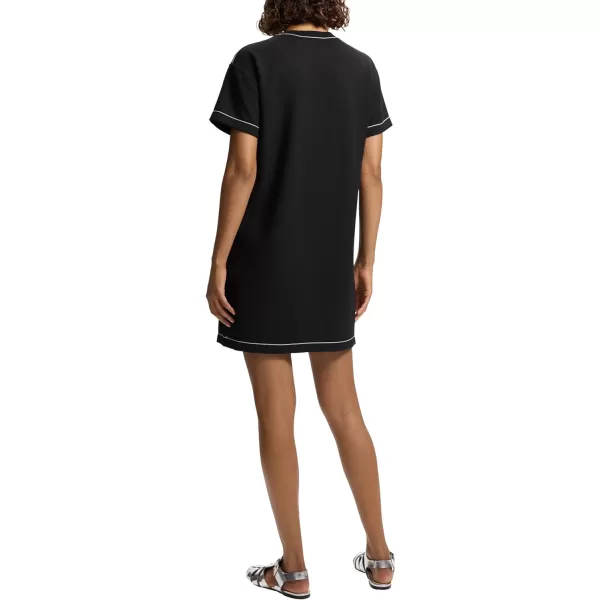 Theory Womens Short Sleeve Stitch DressBlack