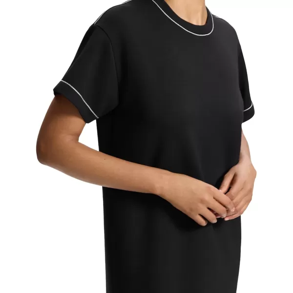 Theory Womens Short Sleeve Stitch DressBlack