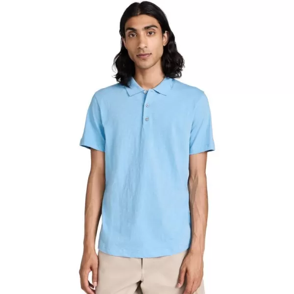 Theory Mens Bron Cosmos Slub Cotton PoloPowder Blue