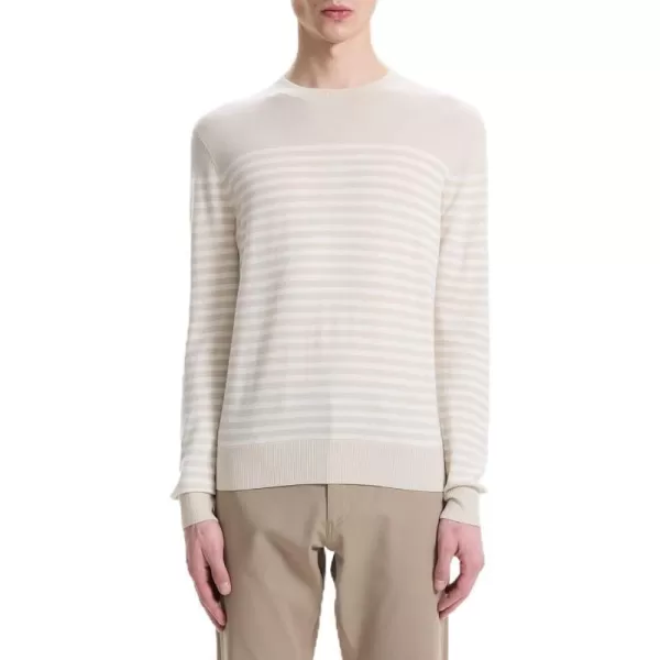 Theory Mens Striped Crew in Regal MerinoSand Multi