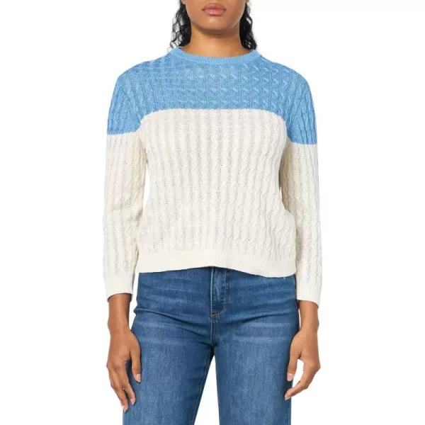 Theory Womens Color Block Pullover SweaterPowder BlueBone