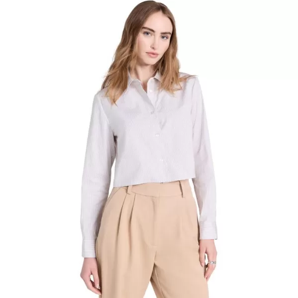 Theory Womens Crop Classic ShirtSand Multi