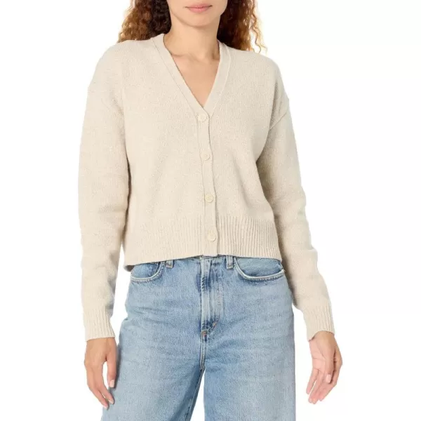 Theory Womens Cropped LongSleeve CardiganBeige Mouline