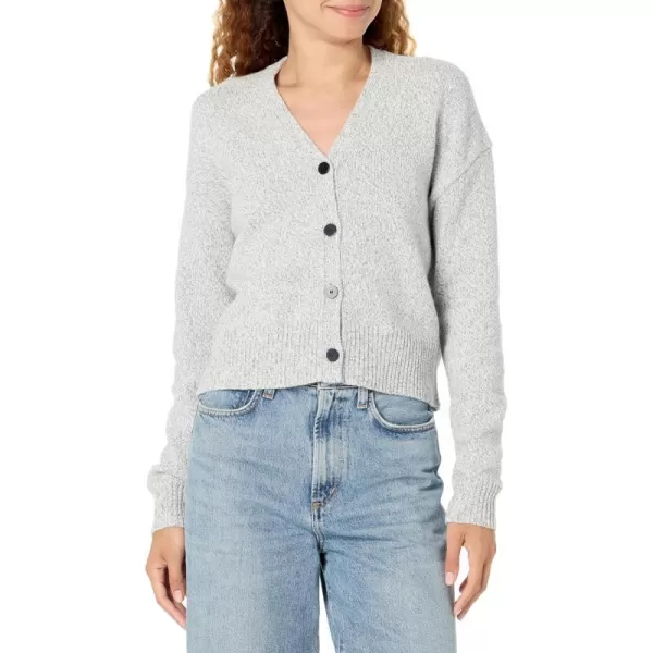 Theory Womens Cropped LongSleeve CardiganLight Heather Gray Mouline