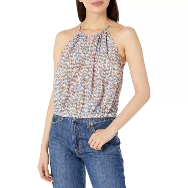 Theory Womens Gathered Cami in Desert LawnBlue Multi