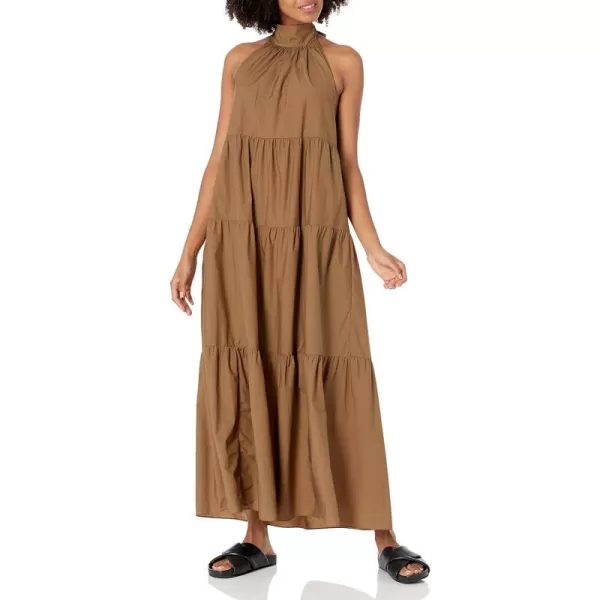 Theory Womens Halter Tier Maxi DressFawn