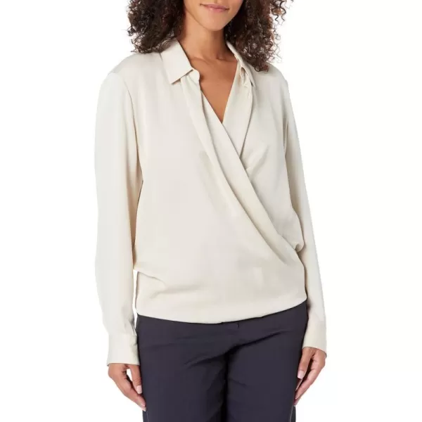 Theory Womens Ls Wrap BlouseSand