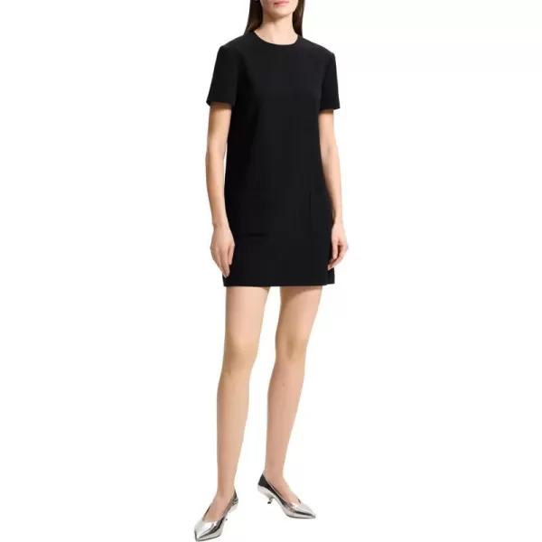 Theory Womens Short Sleeve Pocket Shift DressBlack