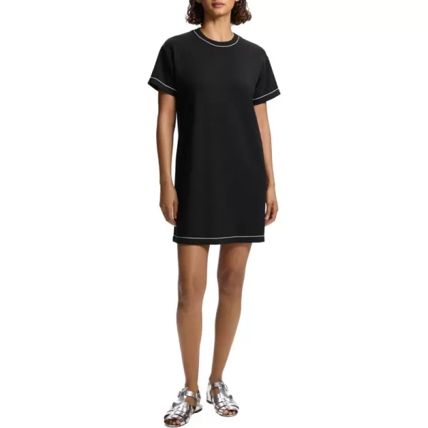 Theory Womens Short Sleeve Stitch DressBlack