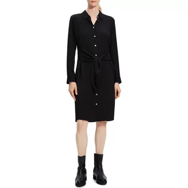 Theory Womens TieWaist ShirtdressBlack