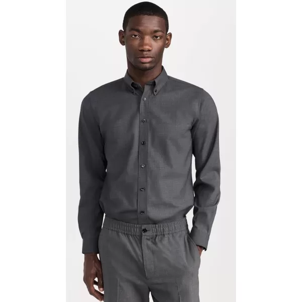 Theory Mens Hugh Button Down ShirtMedium Charcoal