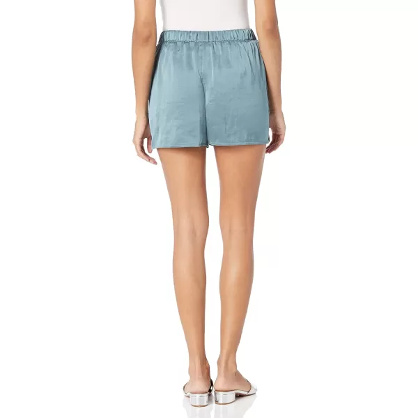 Theory Womens Easy Pull on Shorts Crushed SatinSeafoam