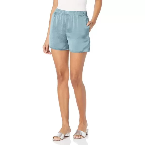 Theory Womens Easy Pull on Shorts Crushed SatinSeafoam