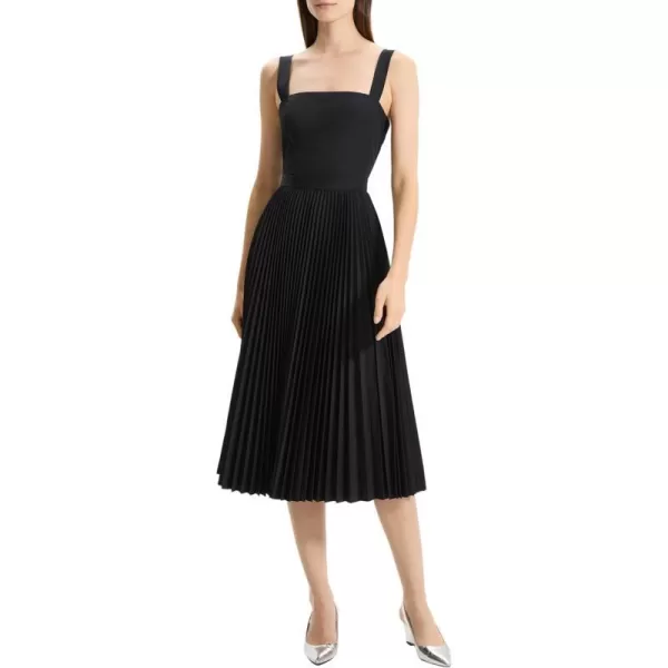 Theory Womens Sleeveless Pleated Volume DressBlack