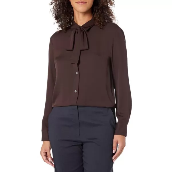 Theory Womens Wide Tie Neck BlouseMink