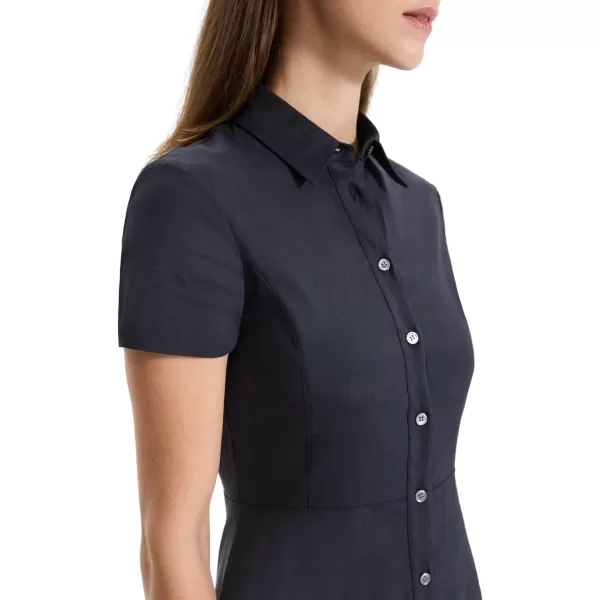 Theory Womens Short Sleeve Button Down Mini DressConcord