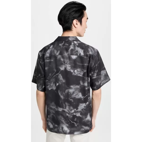 Theory Mens Noll Cloud Short Sleeve Button Down ShirtBlack Multi