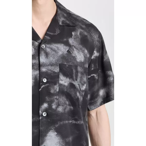 Theory Mens Noll Cloud Short Sleeve Button Down ShirtBlack Multi