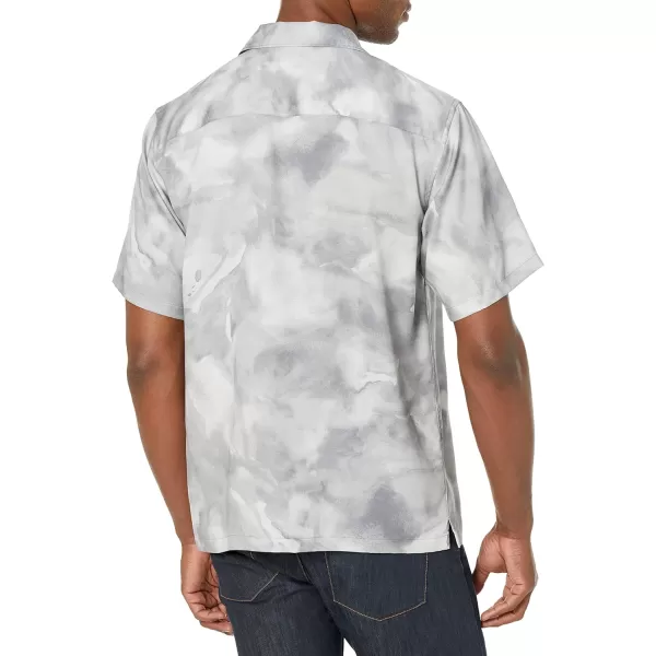 Theory Mens Noll Cloud Short Sleeve Button Down ShirtGrey Multi