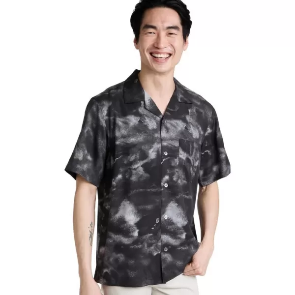 Theory Mens Noll Cloud Short Sleeve Button Down ShirtBlack Multi