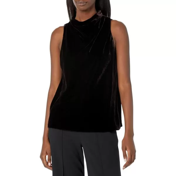 Theory Womens Velvet Sleeveless Cowl TopMink