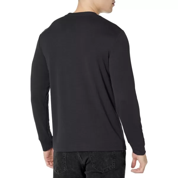 Theory Mens Essential Tee Long Sleeve in Anemone MilanoBlack