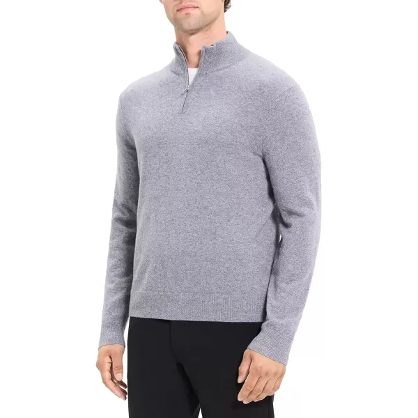 Theory Mens Hilles Quarter Zip Cashmere SweaterDerby Heather