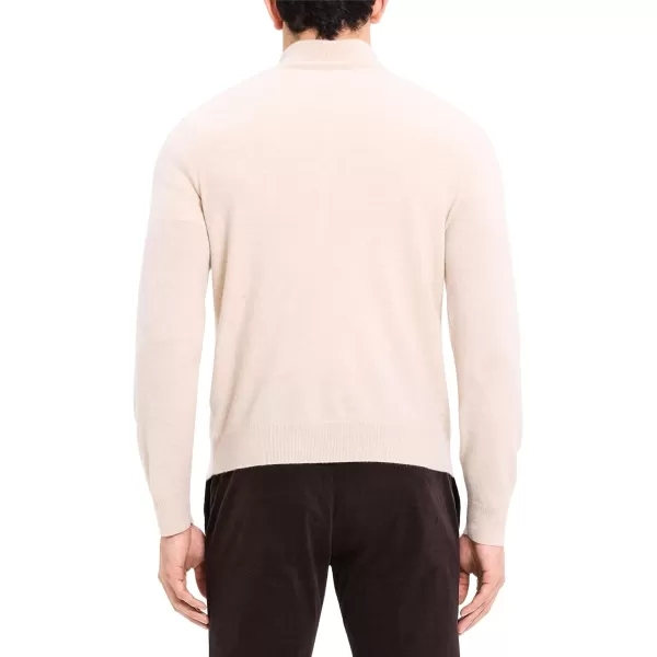 Theory Mens Hilles Quarter Zip Cashmere SweaterWheat