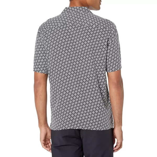 Theory Mens Irving Abstract ShirtBalticWhite