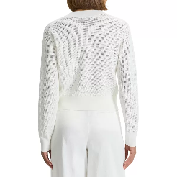 Theory Womens Pointelle Pullover SweaterWhite