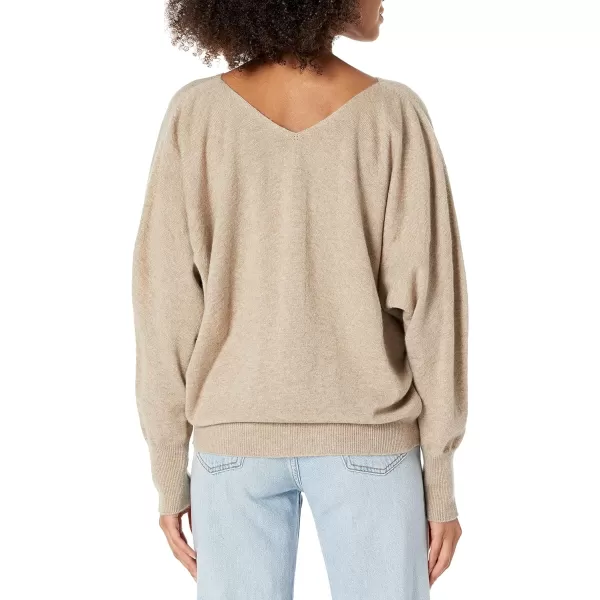 Theory Womens Seamless VNeck Cashmere SweaterBright Oatmeal