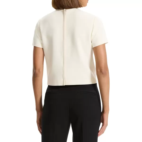 Theory Womens Short Sleeve Crop Pocket TopRice