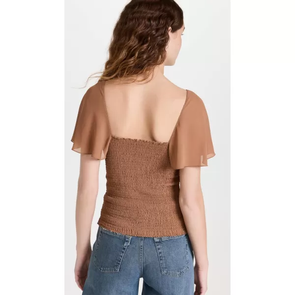 Theory Womens Smocked TopBronze