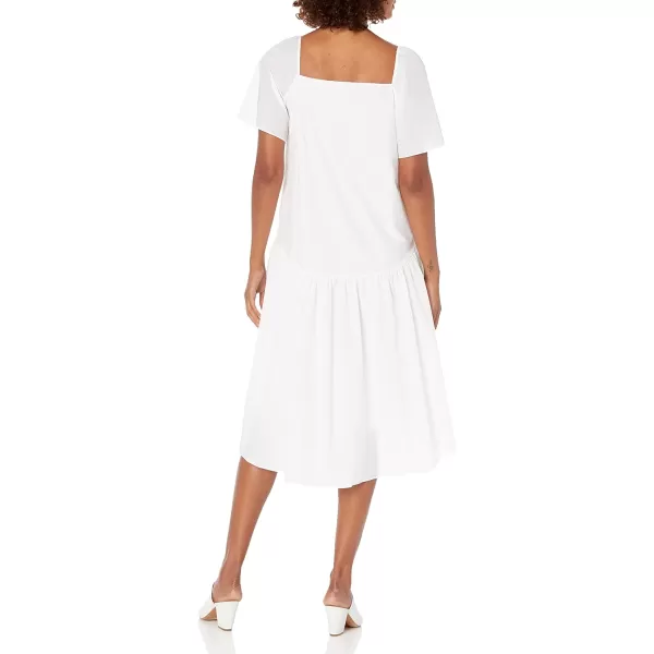 Theory Womens Square Tier Midi DressWhite