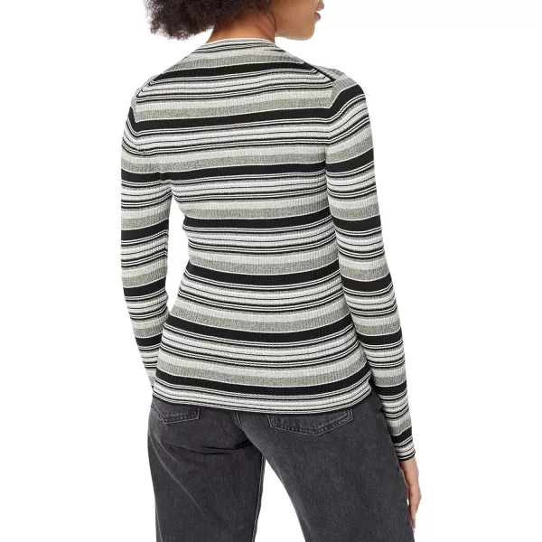 Theory Womens Stripe Rib PulloverDenim Melange