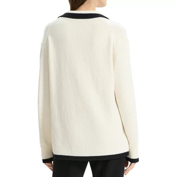 Theory Womens Textured Longsleeve Pullover SweaterOffwhite