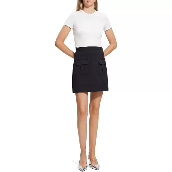 Theory Womens Twill Pocket Mini SkirtBlack